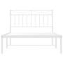 Estructura de cama de metal con cabecero blanco 107x203 cm de , Camas y somieres - Ref: Foro24-373736, Precio: 66,72 €, Descu...