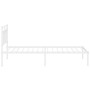 Estructura de cama de metal con cabecero blanco 107x203 cm de , Camas y somieres - Ref: Foro24-373736, Precio: 66,72 €, Descu...