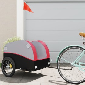 Bicycle trailer, black and red, 45 kg, made of iron. by , Bicycle trailers - Ref: Foro24-94125, Price: 68,99 €, Discount: %