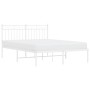 White metal bed frame with headboard 140x200 cm by , Beds and slatted bases - Ref: Foro24-373741, Price: 93,57 €, Discount: %