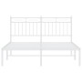 Estructura de cama con cabecero metal blanca 140x200 cm de , Camas y somieres - Ref: Foro24-373741, Precio: 93,57 €, Descuent...