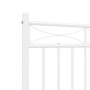 White metal bed frame with headboard 140x200 cm by , Beds and slatted bases - Ref: Foro24-373741, Price: 93,57 €, Discount: %