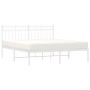 Estructura de cama con cabecero metal blanca 160x200 cm de , Camas y somieres - Ref: Foro24-373743, Precio: 101,72 €, Descuen...