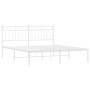 White metal bed frame with headboard 160x200 cm by , Beds and slatted bases - Ref: Foro24-373743, Price: 101,72 €, Discount: %