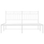 White metal bed frame with headboard 160x200 cm by , Beds and slatted bases - Ref: Foro24-373743, Price: 101,72 €, Discount: %