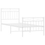 Metal bed frame with headboard and footboard white 75x190 cm by , Beds and slatted bases - Ref: Foro24-373748, Price: 70,39 €...