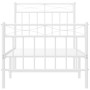 Metal bed frame with headboard and footboard white 75x190 cm by , Beds and slatted bases - Ref: Foro24-373748, Price: 70,39 €...