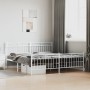 Metal bed frame with headboard and white footboard 180x200 cm by , Beds and slatted bases - Ref: Foro24-373762, Price: 115,20...