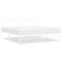 Metal bed frame with headboard and white footboard 180x200 cm by , Beds and slatted bases - Ref: Foro24-373762, Price: 115,20...