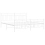 Metal bed frame with headboard and white footboard 180x200 cm by , Beds and slatted bases - Ref: Foro24-373762, Price: 115,20...