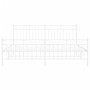 Metal bed frame with headboard and white footboard 180x200 cm by , Beds and slatted bases - Ref: Foro24-373762, Price: 115,20...