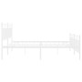 Metal bed frame with headboard and white footboard 180x200 cm by , Beds and slatted bases - Ref: Foro24-373762, Price: 115,20...