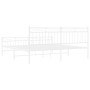 Metal bed frame with headboard and white footboard 180x200 cm by , Beds and slatted bases - Ref: Foro24-373762, Price: 115,20...