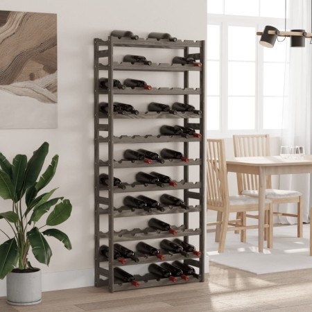 Solid gray pine wood wine rack for 77 bottles by , Wine racks - Ref: Foro24-373383, Price: 70,57 €, Discount: %