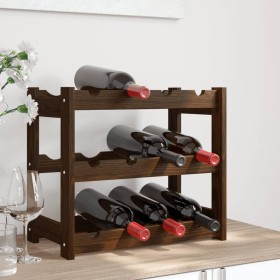 Solid pine wood wine rack for 12 bottles in brown color. by , Wine racks - Ref: Foro24-373388, Price: 18,95 €, Discount: %