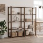 5-level solid pine wood bookshelf in brown, 170x38x170 cm by , Industrial shelving - Ref: Foro24-373395, Price: 102,16 €, Dis...