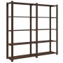 5-level solid pine wood bookshelf in brown, 170x38x170 cm by , Industrial shelving - Ref: Foro24-373395, Price: 102,16 €, Dis...