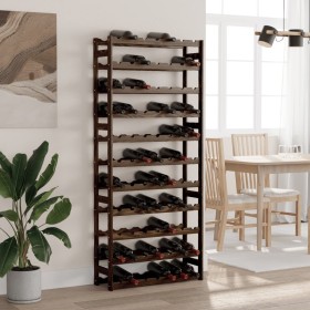 Solid black pine wood wine rack for 77 bottles by , Wine racks - Ref: Foro24-373405, Price: 75,99 €, Discount: %