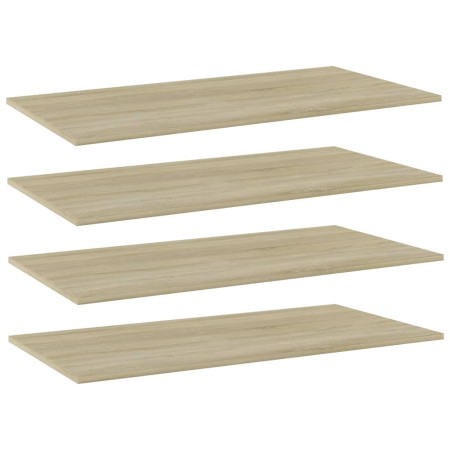 Shelf bookcase 4 units plywood Sonoma oak 80x20x1.5cm by , Shelves - Ref: Foro24-805304, Price: 25,54 €, Discount: %