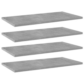 Estante estantería 4uds contrachapada gris hormigón 60x30x1,5cm de , Estanterías - Ref: Foro24-805242, Precio: 27,99 €, Descu...