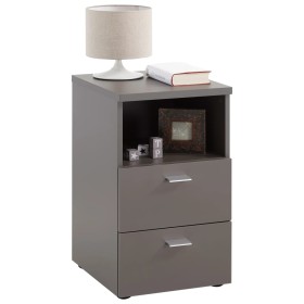 FMD Bedside table with 2 drawers and open shelf matte gray by FMD, Nightstands - Ref: Foro24-428716, Price: 123,47 €, Discoun...