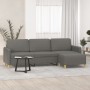 Sofá de 3 plazas con taburete de tela gris oscuro 210 cm de , Sofás - Ref: Foro24-3153604, Precio: 337,99 €, Descuento: %