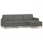 Sofá de 3 plazas con taburete de tela gris oscuro 210 cm de , Sofás - Ref: Foro24-3153604, Precio: 336,92 €, Descuento: %