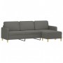 3-Sitzer-Sofa mit Hocker aus dunkelgrauem Stoff, 210 cm von , Sofas - Ref: Foro24-3153604, Preis: 337,99 €, Rabatt: %