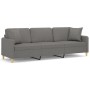 Sofá 3 plazas con almohadas y cojines tela gris oscuro 210 cm de , Sofás - Ref: Foro24-3153154, Precio: 281,35 €, Descuento: %