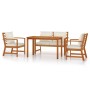 4-piece garden dining set with solid acacia wood cushions by , Garden sets - Ref: Foro24-3154978, Price: 510,98 €, Discount: %