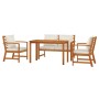 4-piece garden dining set with solid acacia wood cushions by , Garden sets - Ref: Foro24-3154978, Price: 510,98 €, Discount: %