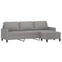 Sofá de 3 plazas con taburete de tela gris claro 210 cm de , Sofás - Ref: Foro24-3153375, Precio: 301,99 €, Descuento: %