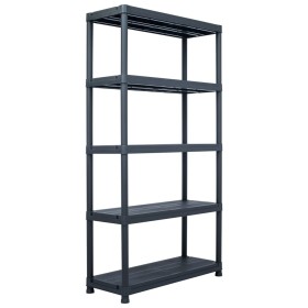 Plastic shelving 250 kg 80x40x180 cm black by , Industrial shelving - Ref: Foro24-45676, Price: 118,99 €, Discount: %