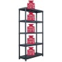 Plastic shelving 250 kg 80x40x180 cm black by , Industrial shelving - Ref: Foro24-45676, Price: 120,99 €, Discount: %