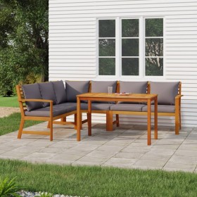 Garten-Essgruppe und Kissen, 5-teilig, massives Akazienholz von , Gartensets - Ref: Foro24-3154967, Preis: 610,23 €, Rabatt: %