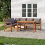 Garden dining set and cushions 5 pieces solid acacia wood by , Garden sets - Ref: Foro24-3154967, Price: 610,23 €, Discount: %