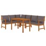 Garden dining set and cushions 5 pieces solid acacia wood by , Garden sets - Ref: Foro24-3154967, Price: 610,23 €, Discount: %