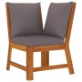 Garden dining set and cushions 5 pieces solid acacia wood by , Garden sets - Ref: Foro24-3154967, Price: 610,23 €, Discount: %