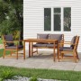 4-piece garden dining set with solid acacia wood cushions by , Garden sets - Ref: Foro24-3154979, Price: 466,00 €, Discount: %