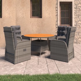 Garden dining set 5 pieces synthetic rattan and gray cushions by , Garden sets - Ref: Foro24-3059352, Price: 777,97 €, Discou...