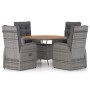 Garden dining set 5 pieces synthetic rattan and gray cushions by , Garden sets - Ref: Foro24-3059352, Price: 777,99 €, Discou...