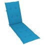 Garden lounger with footrest and cushion in solid acacia wood by , Loungers - Ref: Foro24-3064033, Price: 210,78 €, Discount: %