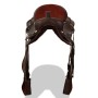 Western saddle, bridle and real leather breastplate 17" brown by vidaXL, Frames - Ref: Foro24-91349, Price: 209,22 €, Discoun...