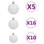 Árbol de Navidad preiluminado con luces y bolas blanco 240 cm de , Arboles de navidad - Ref: Foro24-3077715, Precio: 134,53 €...