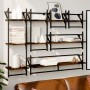 Wall shelves with bars 6 pcs oak brown engineered wood by , Shelves and shelves - Ref: Foro24-836272, Price: 65,04 €, Discoun...