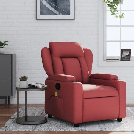 Sillón de masaje reclinable cuero sintético rojo tinto de , Sillones - Ref: Foro24-372438, Precio: 242,02 €, Descuento: %