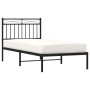 Estructura de cama con cabecero metal negro 90x190 cm de , Camas y somieres - Ref: Foro24-373683, Precio: 64,99 €, Descuento: %