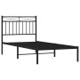 Estructura de cama con cabecero metal negro 90x190 cm de , Camas y somieres - Ref: Foro24-373683, Precio: 64,99 €, Descuento: %