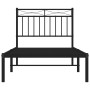 Estructura de cama con cabecero metal negro 90x190 cm de , Camas y somieres - Ref: Foro24-373683, Precio: 64,99 €, Descuento: %