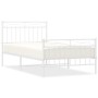 White metal bed frame with headboard and footboard 100x190 cm by , Beds and slatted bases - Ref: Foro24-373752, Price: 72,99 ...